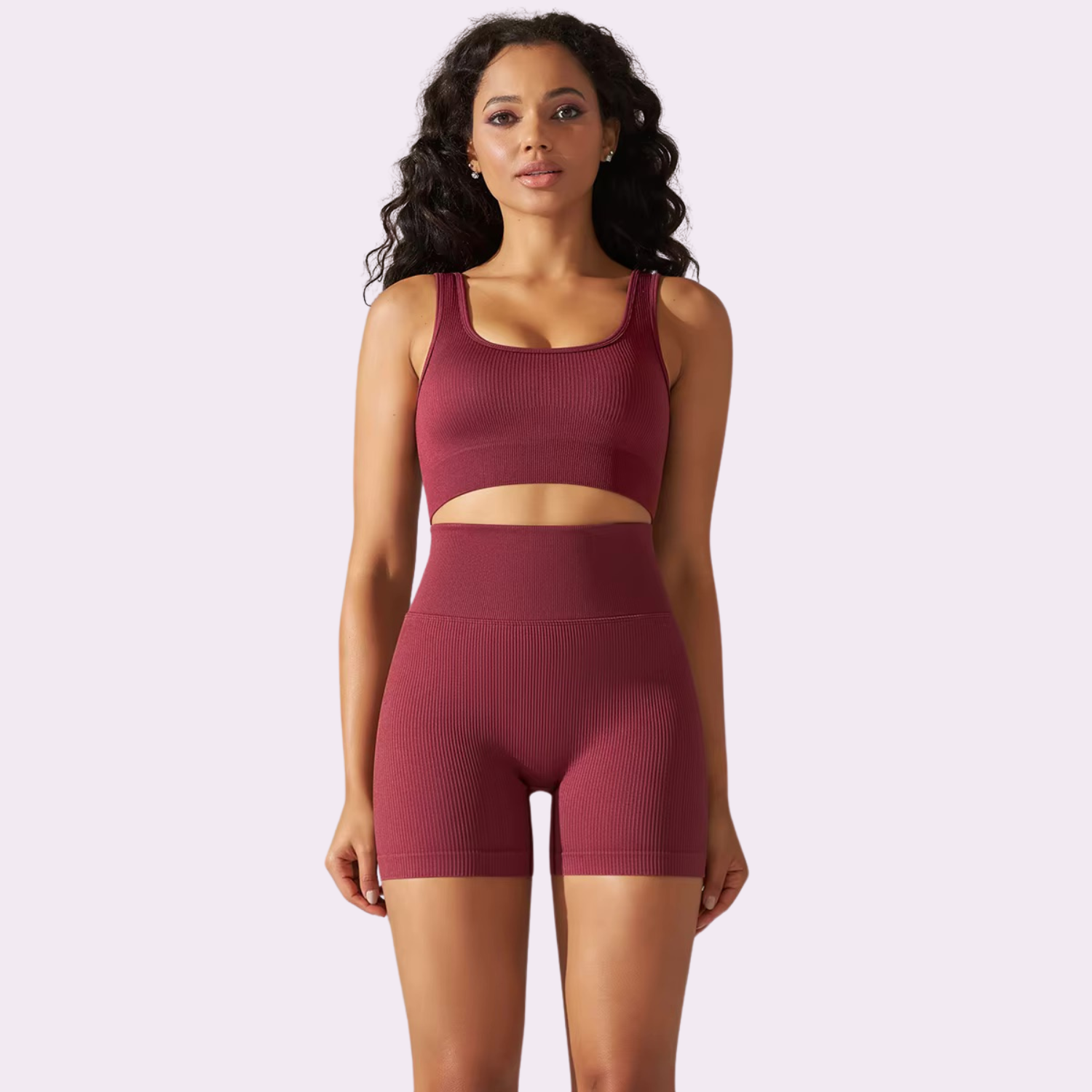 Kurzes Radsport-BH-Set | Burgund