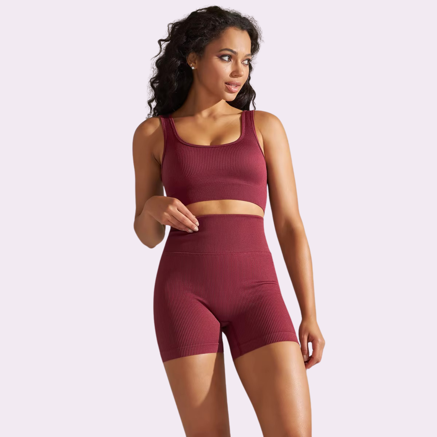 Kurzes Radsport-BH-Set | Burgund