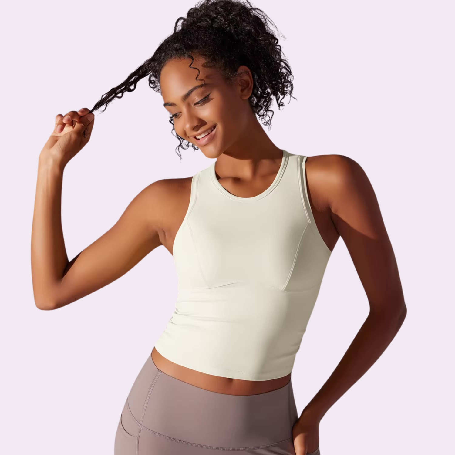 Sporttop mit integriertem BH | Creme