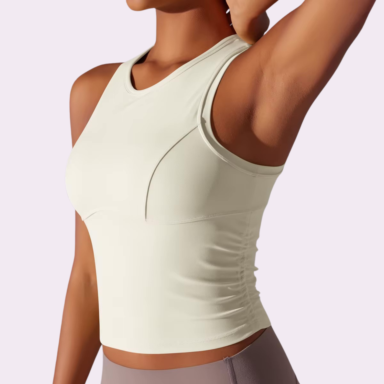 Sporttop mit integriertem BH | Creme