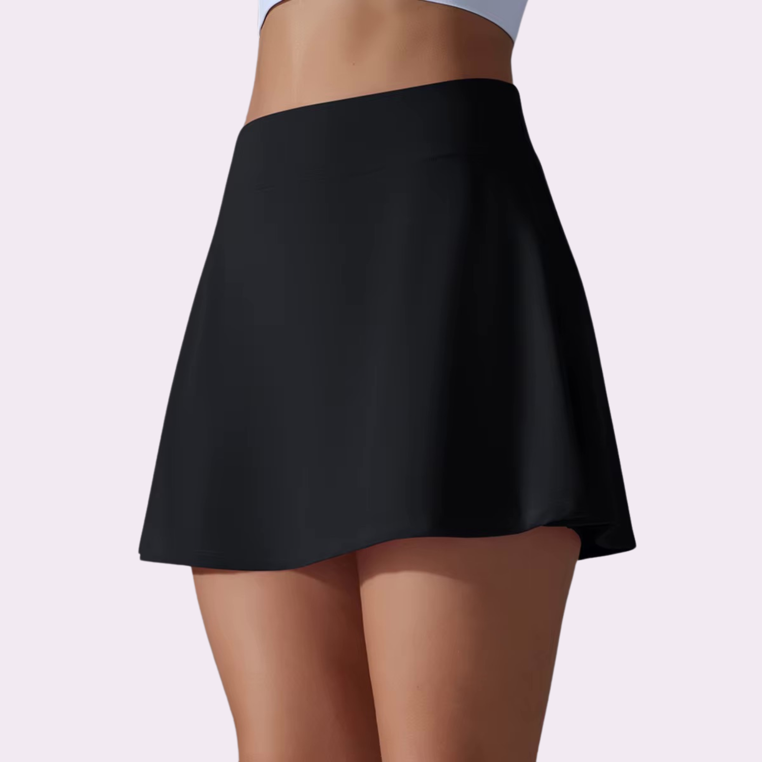Rock mit integrierten Shorts & Taschen | Schwarz