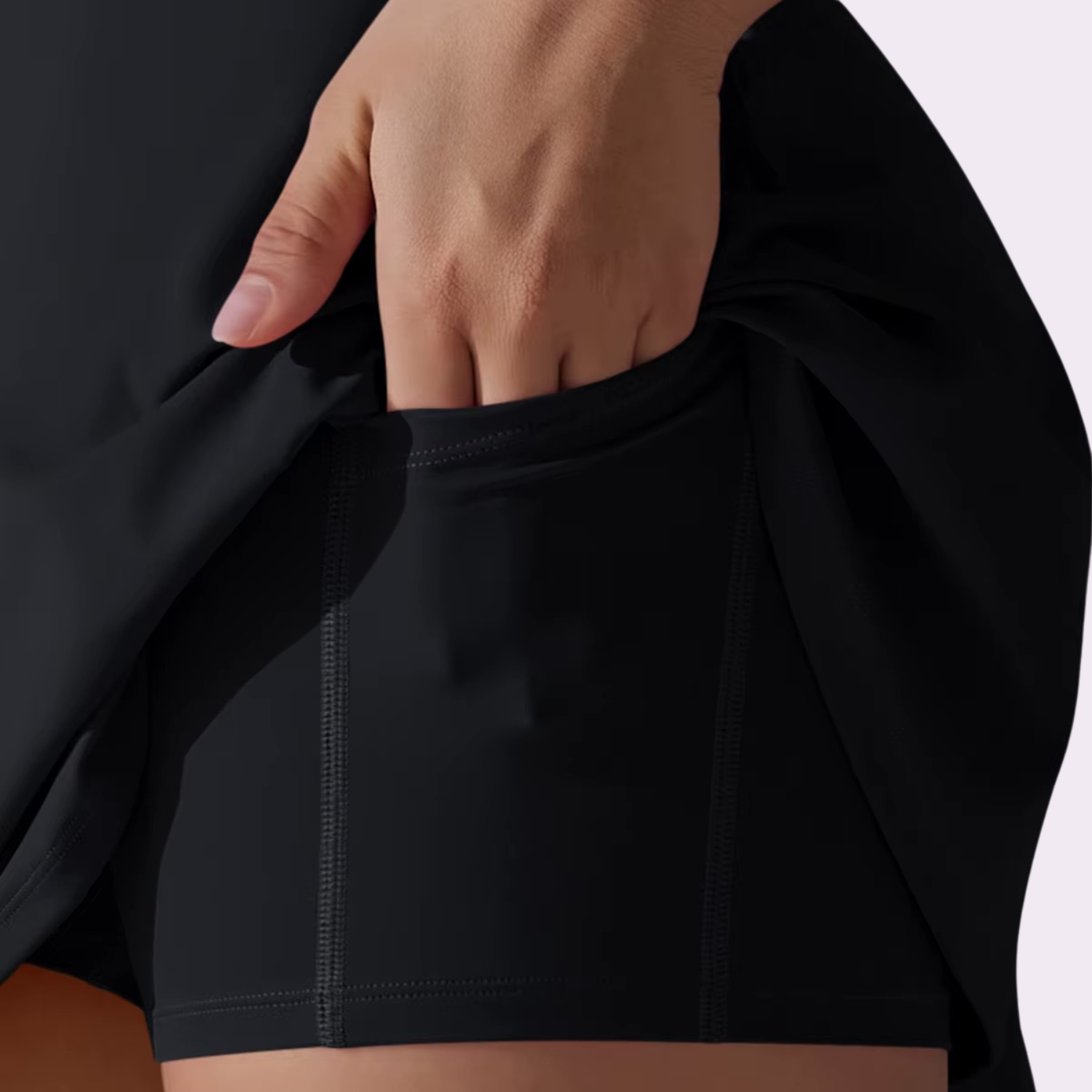 Rock mit integrierten Shorts & Taschen | Schwarz