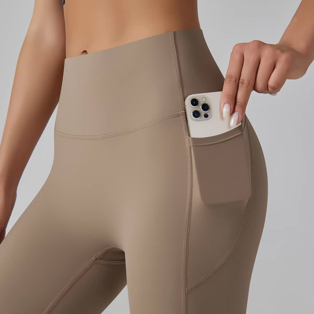 Figurformende Leggings | Beige