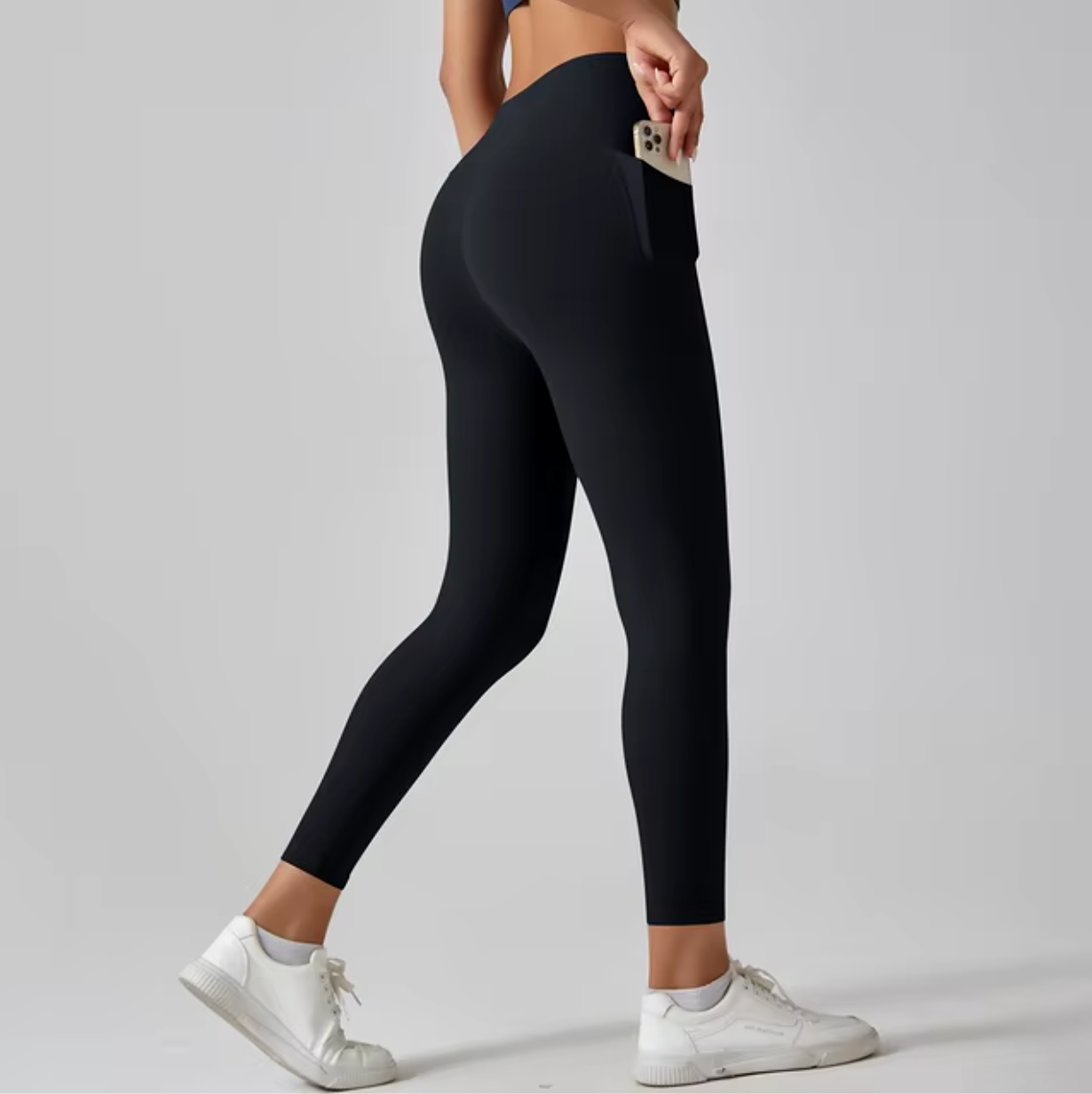 Figurformende Leggings | Schwarz