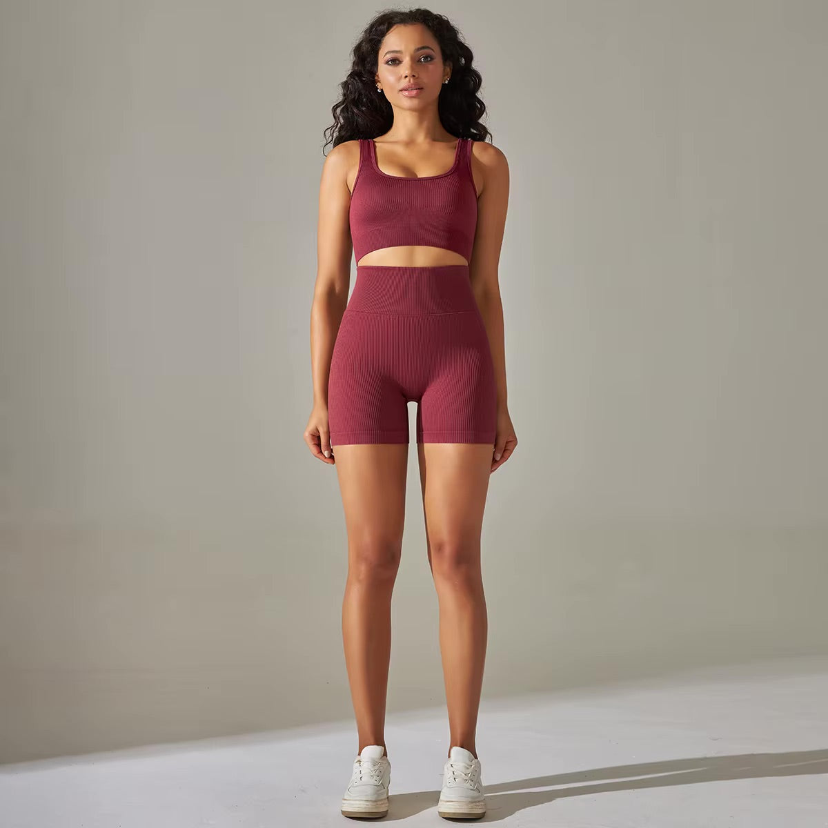 Kurzes Radsport-BH-Set | Burgund