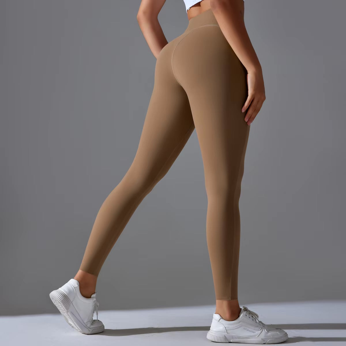 Leggings mit hoher Taille | Braun