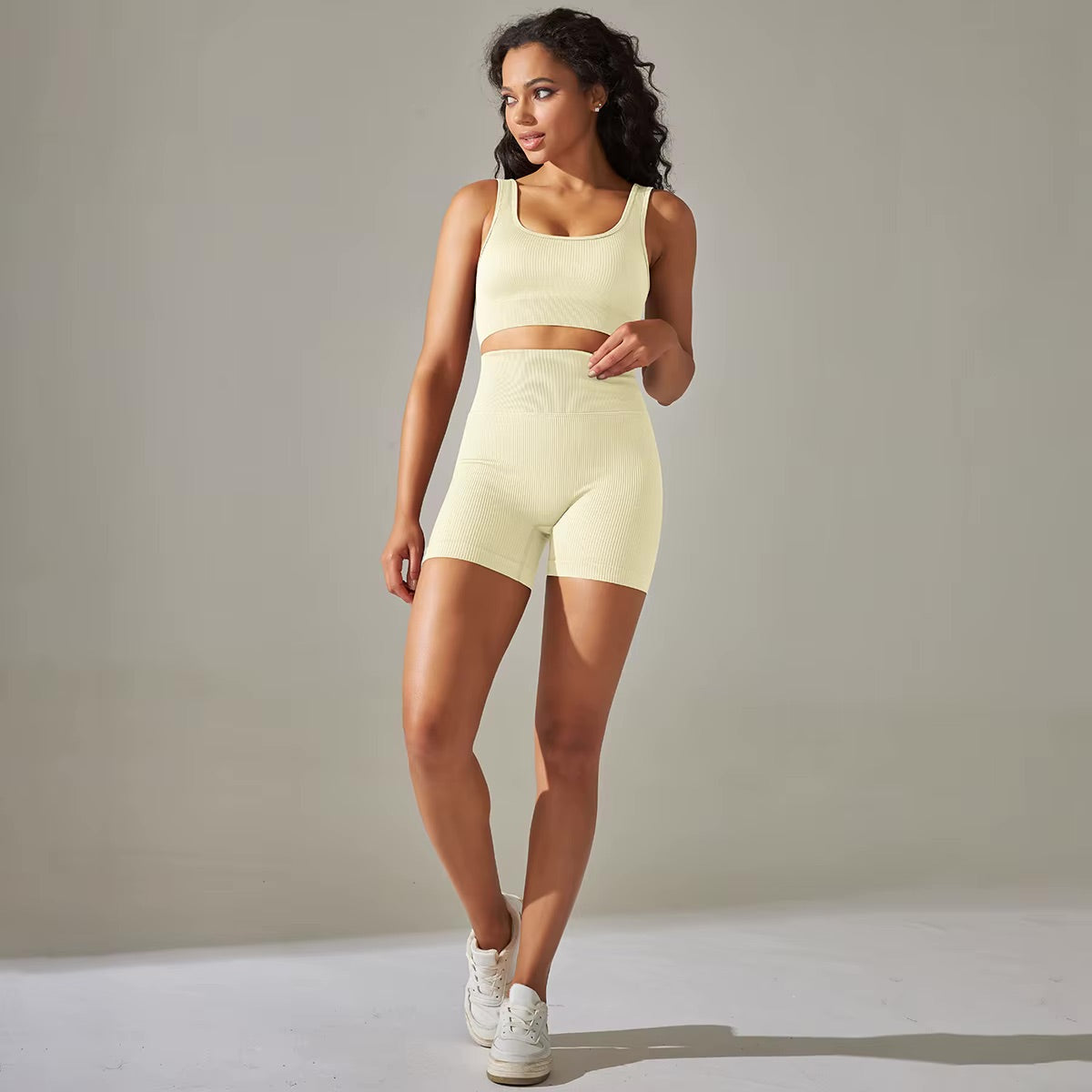 Kurzes Radsport-BH-Set | Gelb