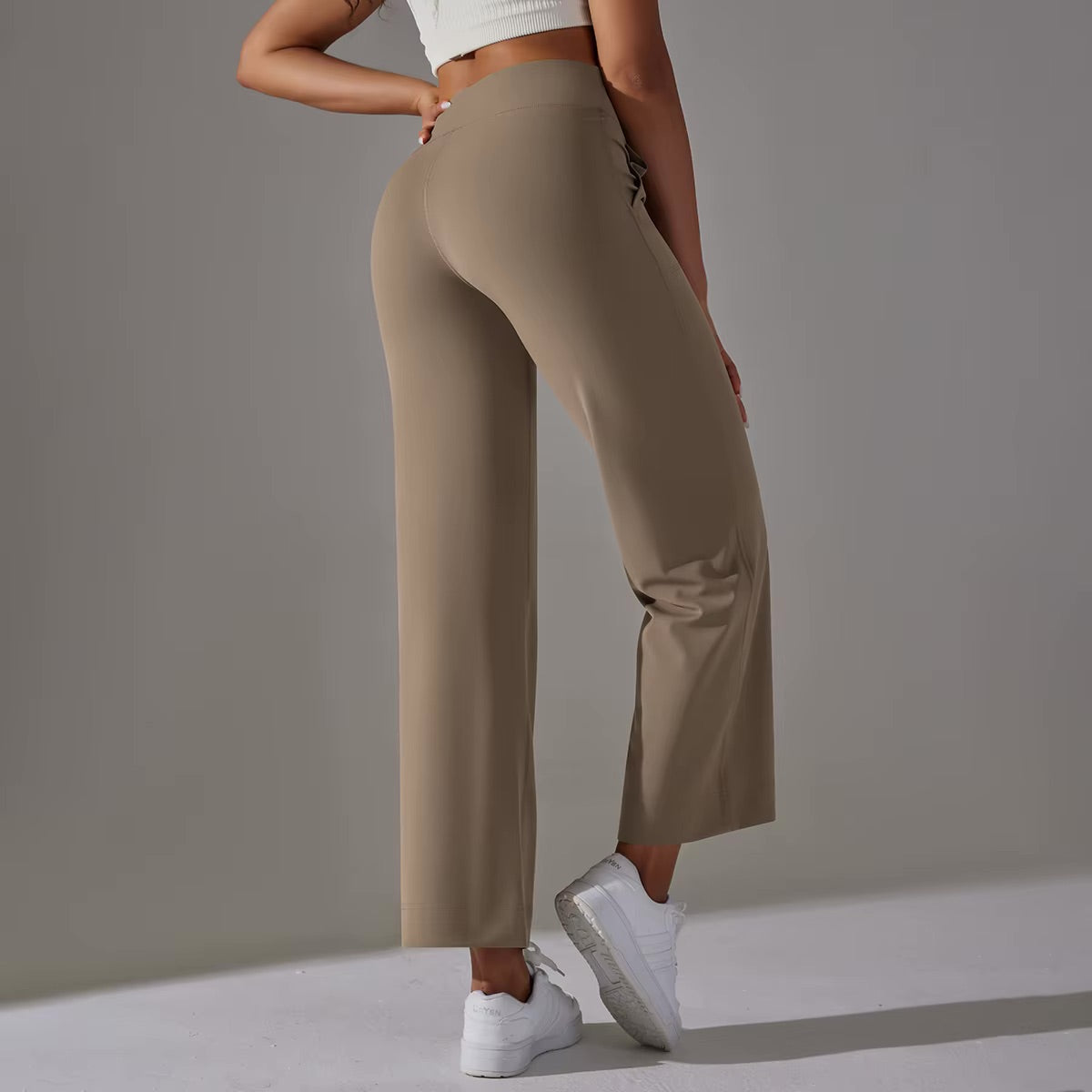 Bequeme High-Waist-Hose | Sand