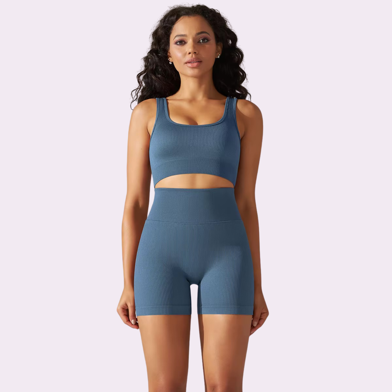 Kurzes Radsport-BH-Set | Türkisblau