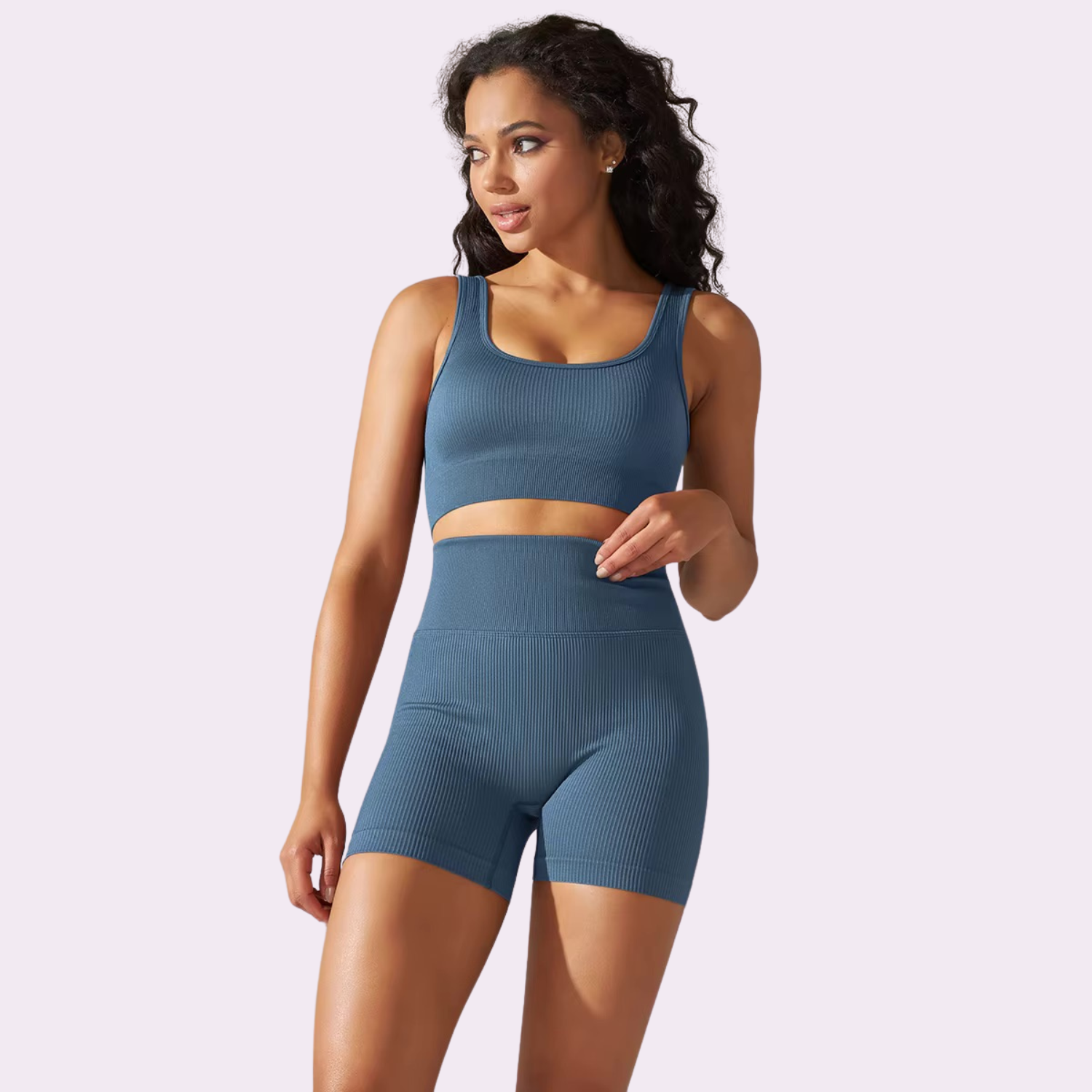 Kurzes Radsport-BH-Set | Türkisblau