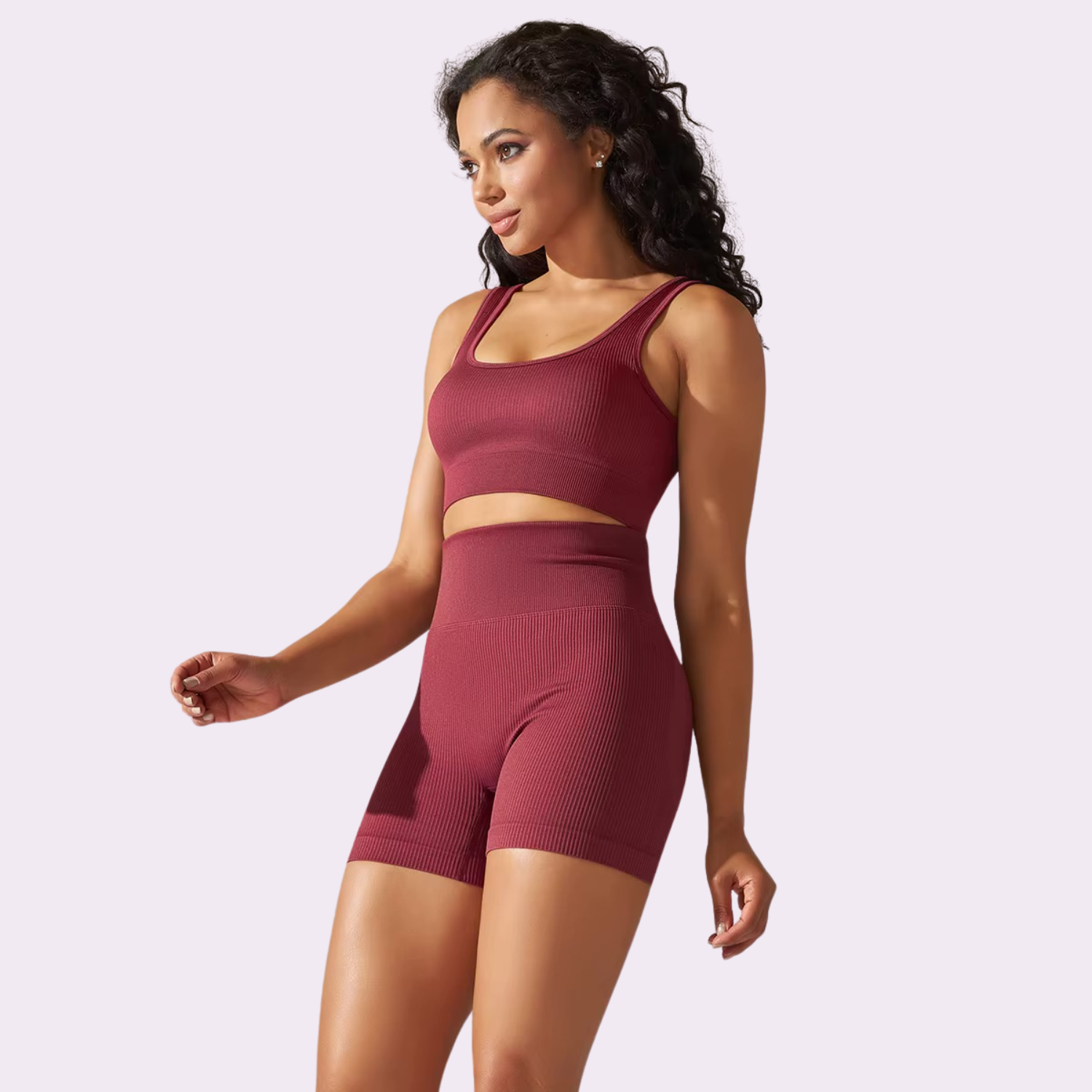 Kurzes Radsport-BH-Set | Burgund