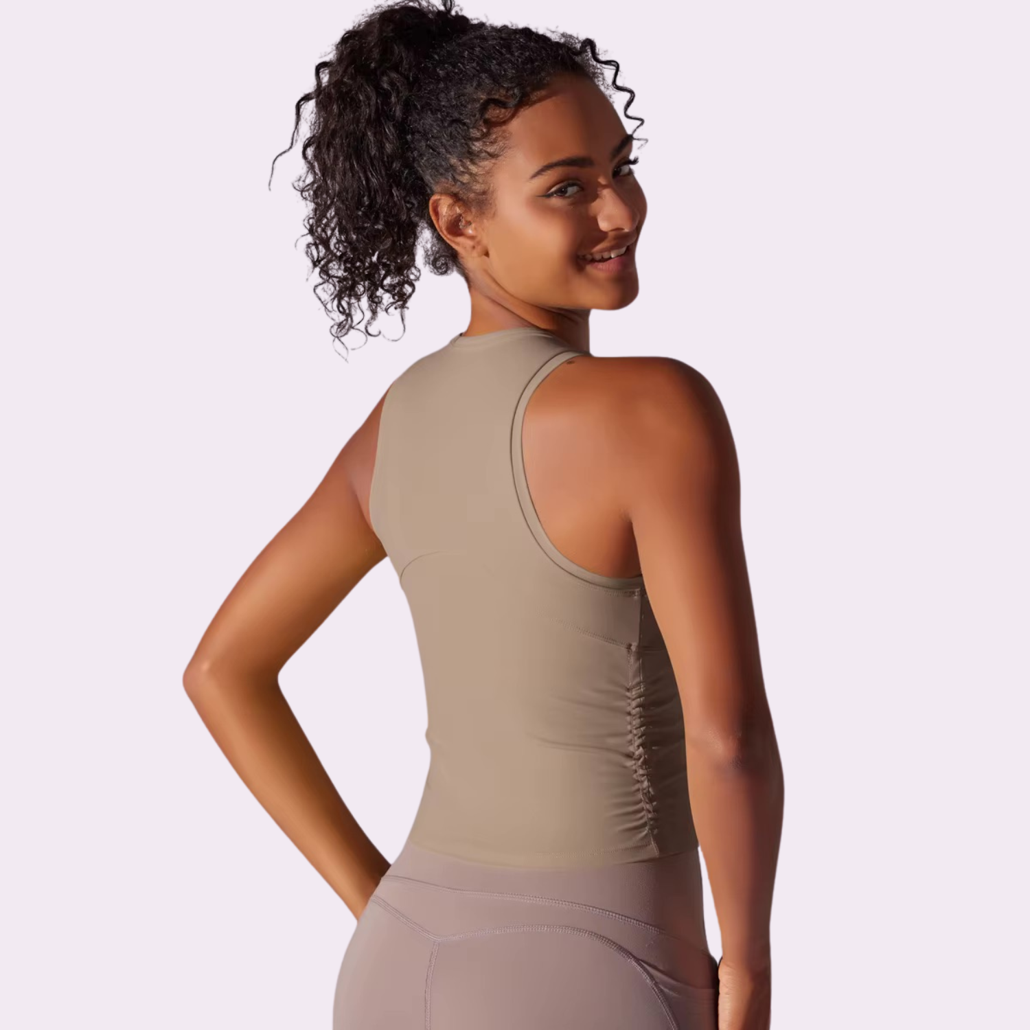 Sporttop mit integriertem BH | Beige