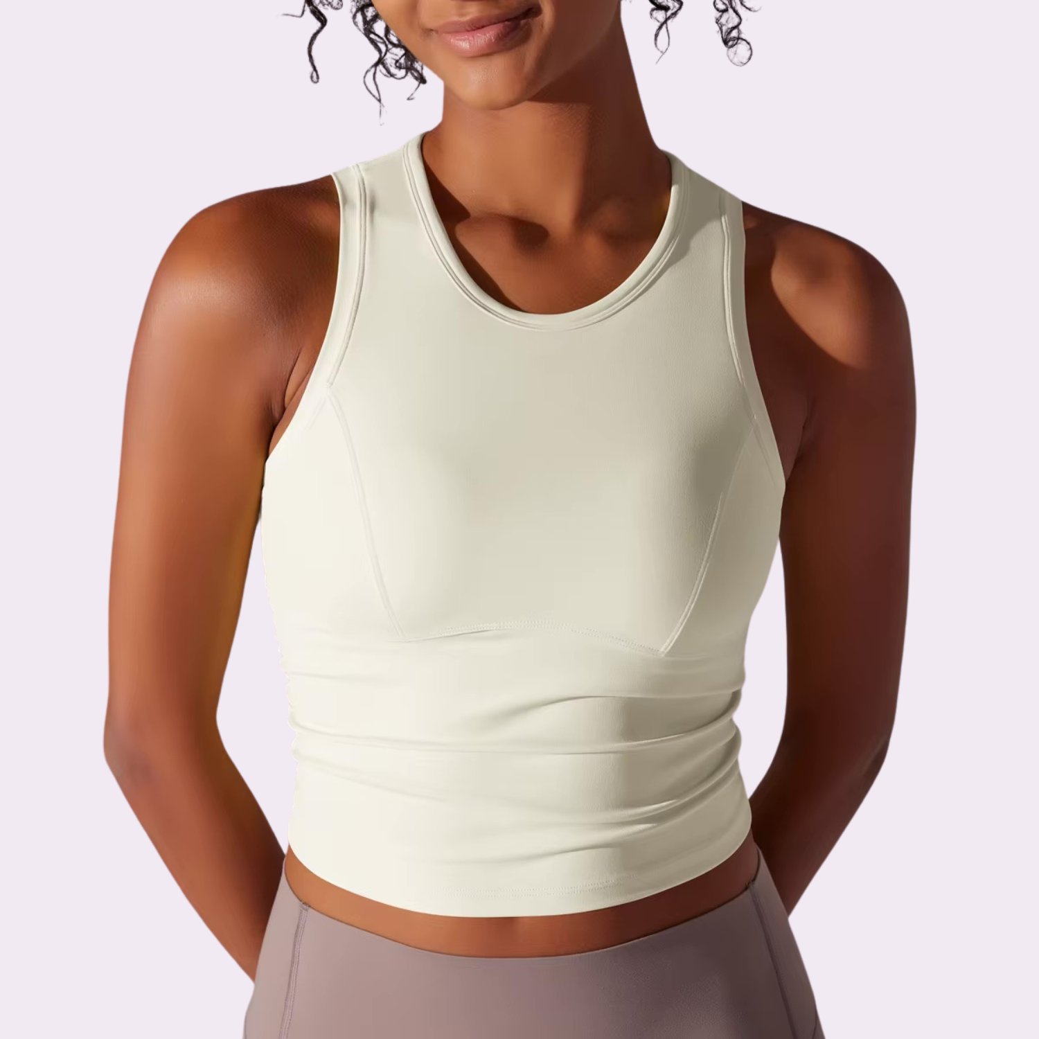 Sporttop mit integriertem BH | Creme