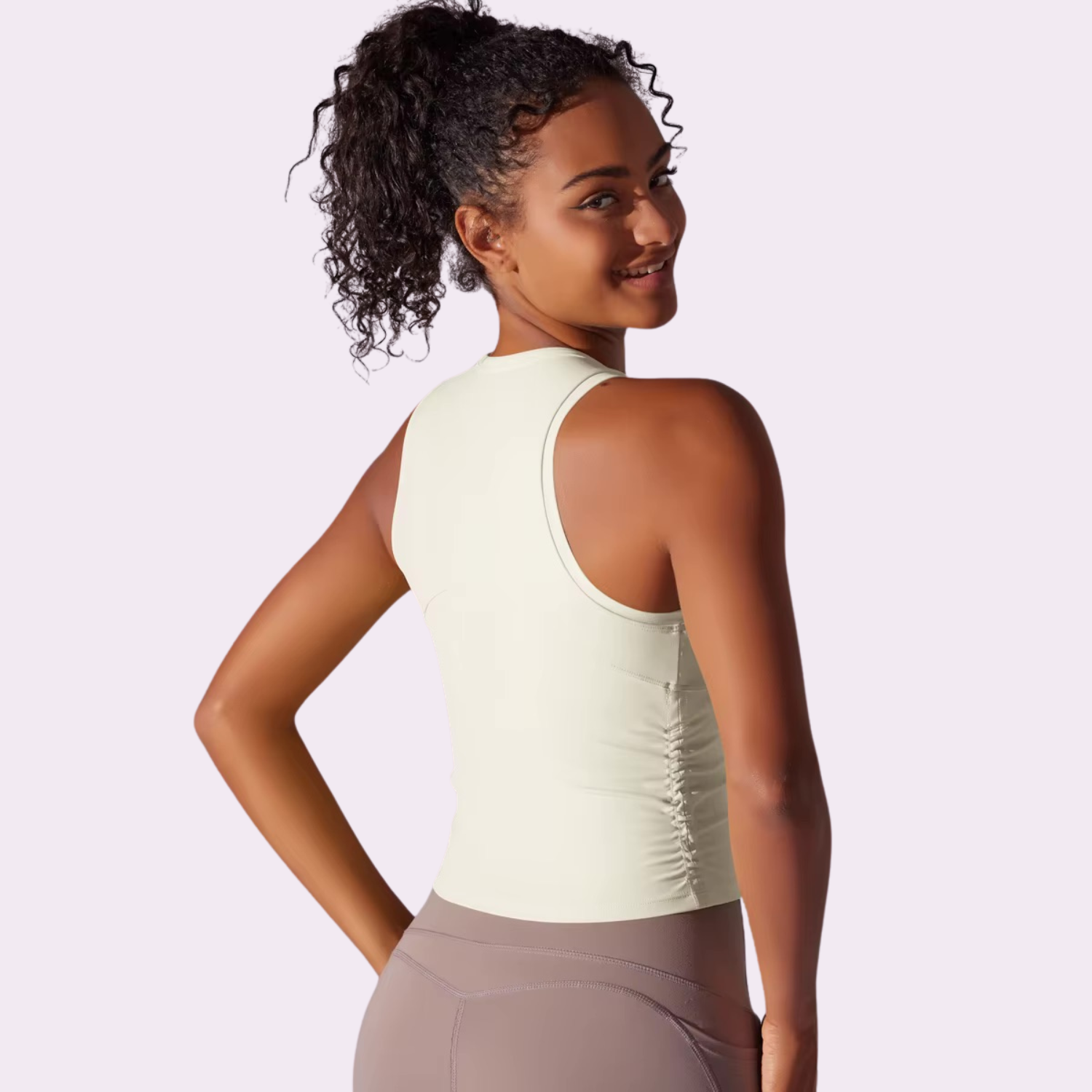 Sporttop mit integriertem BH | Creme