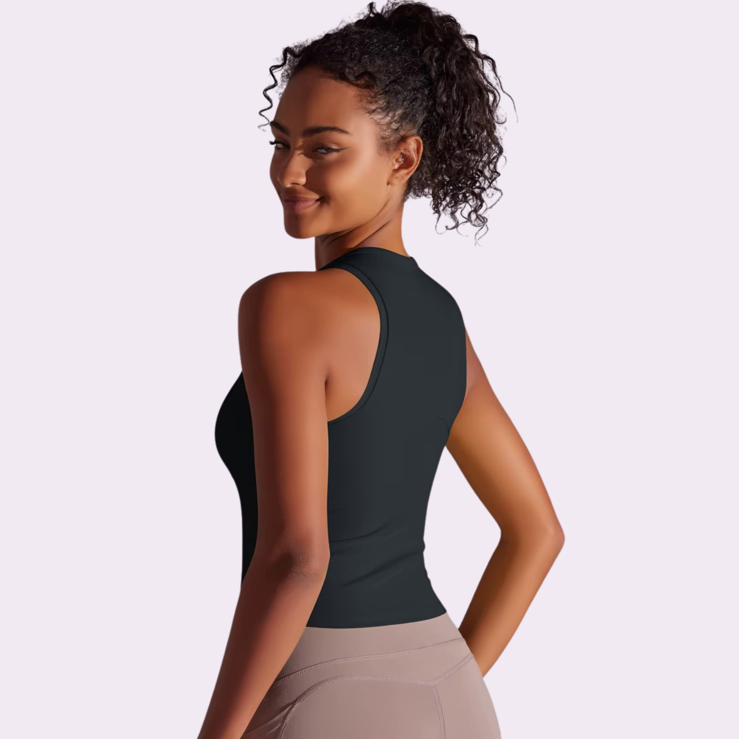 Sporttop mit integriertem BH | Schwarz