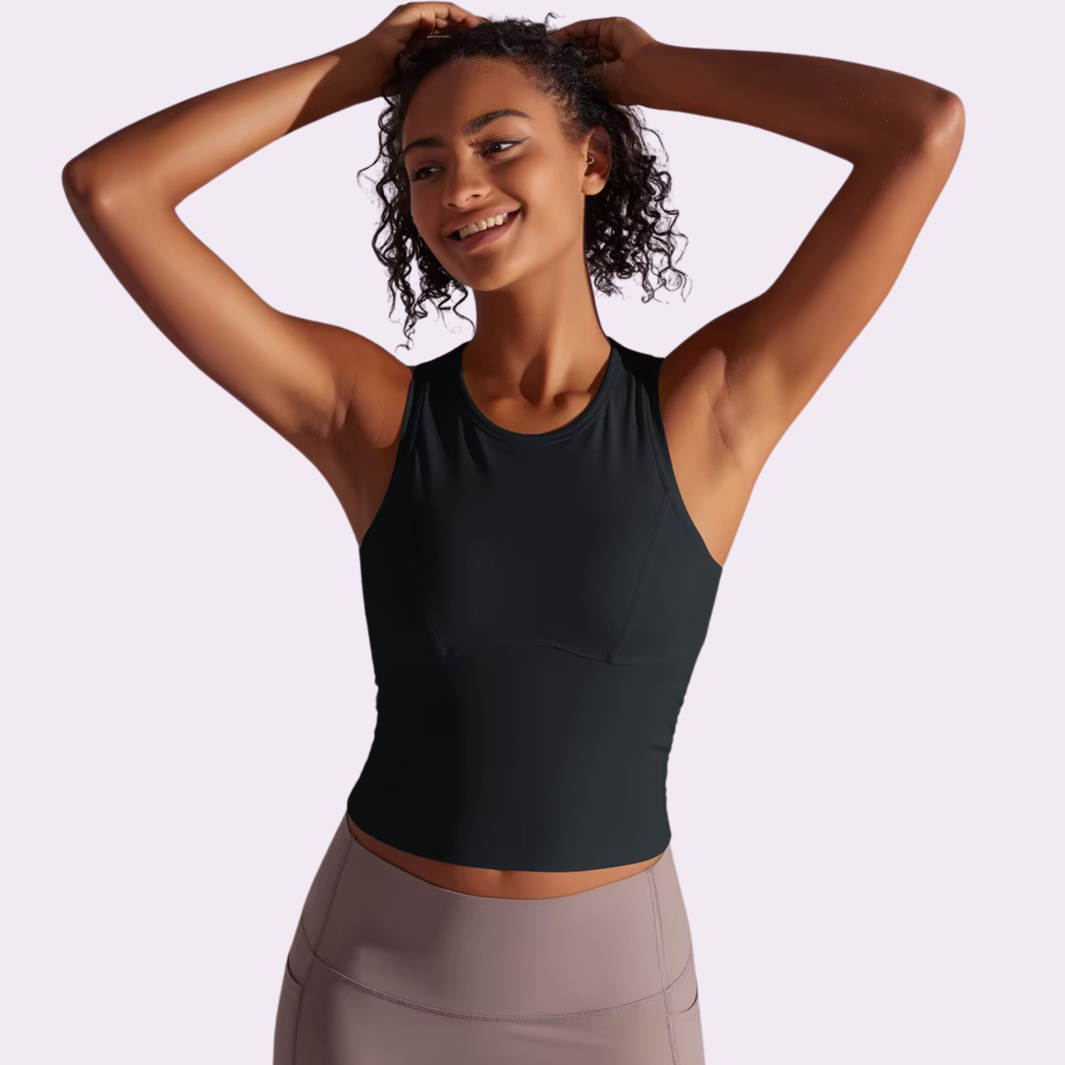 Sporttop mit integriertem BH | Schwarz